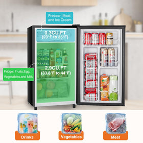 Sweetcrispy fridge freezer compartment beside refrigeration space for snacks