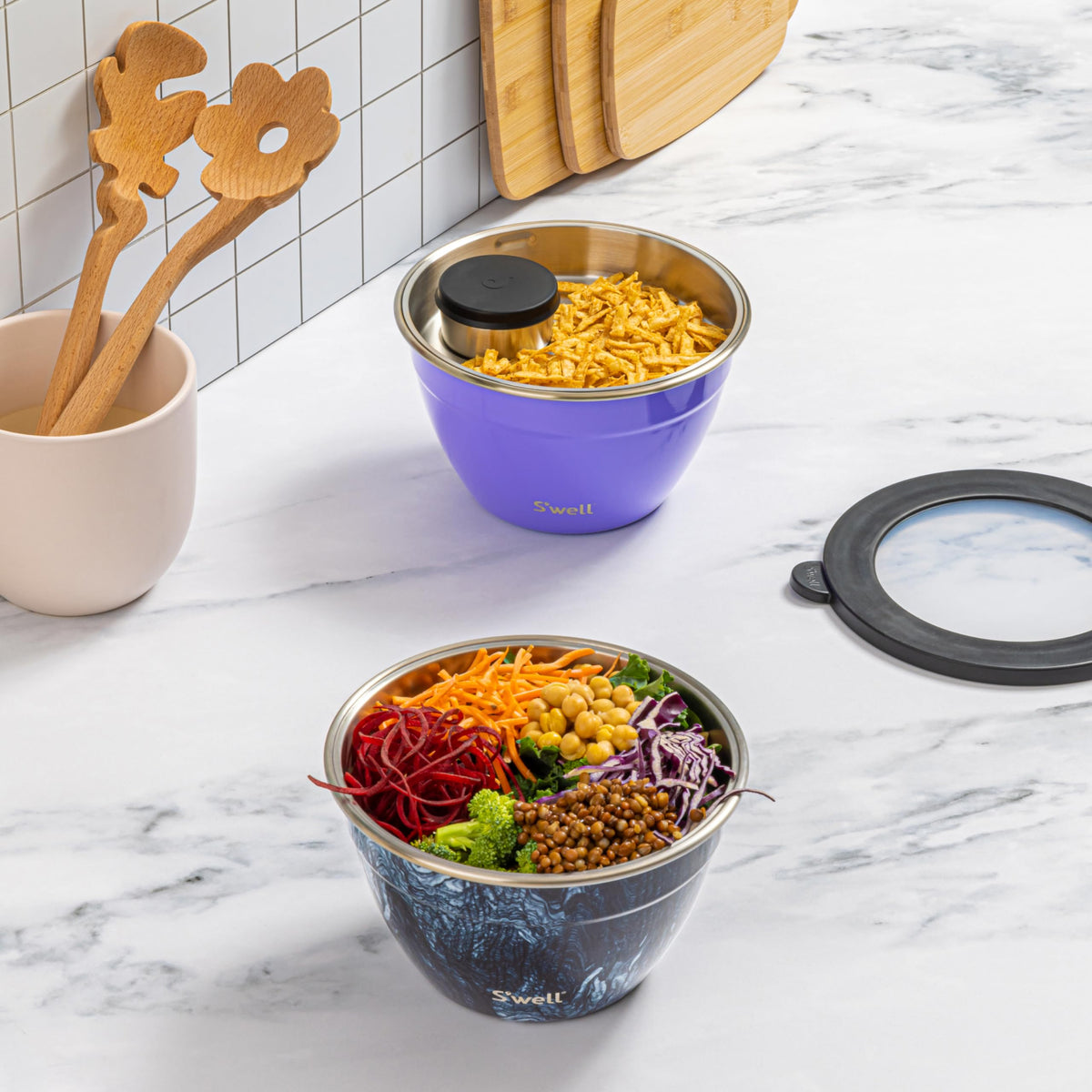 Travel-friendly S'well design fits bags and lunch totes for everyday meals.