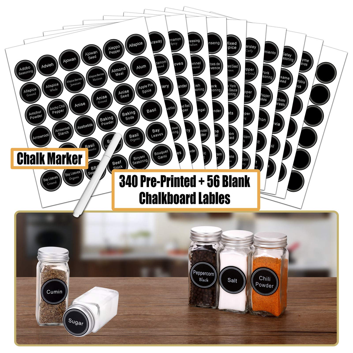 SWOMMOLY chalk marker for customizing spice labels