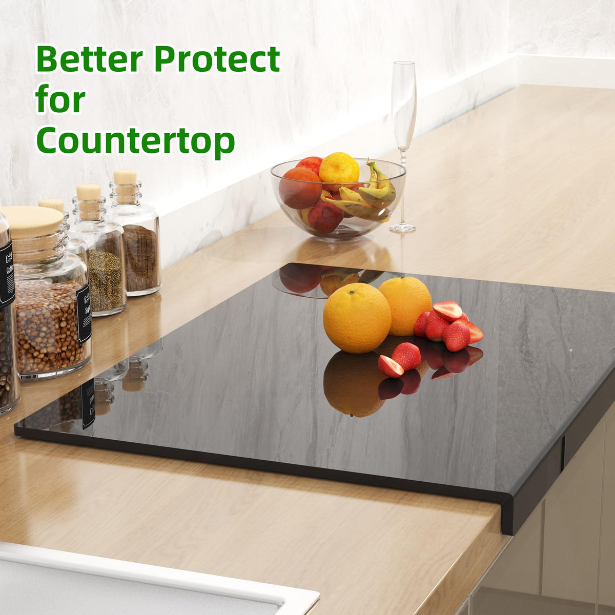 SWSKR clear acrylic board doubles as a surface shield for countertops.