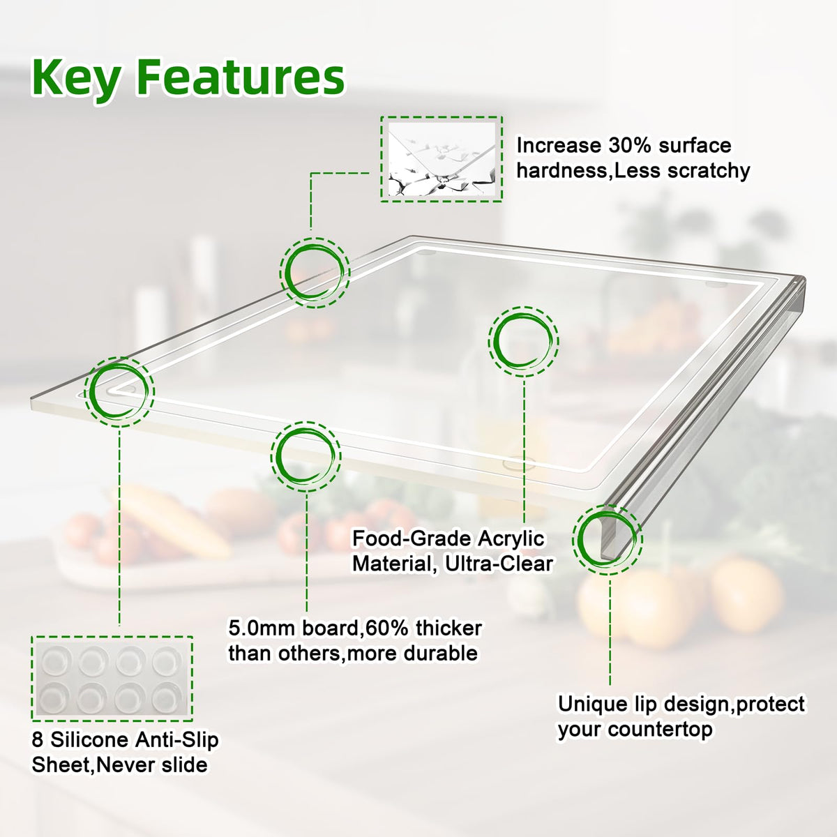 SWSKR large 17.5x13.5 inch board for bread, vegetables, and meat prep