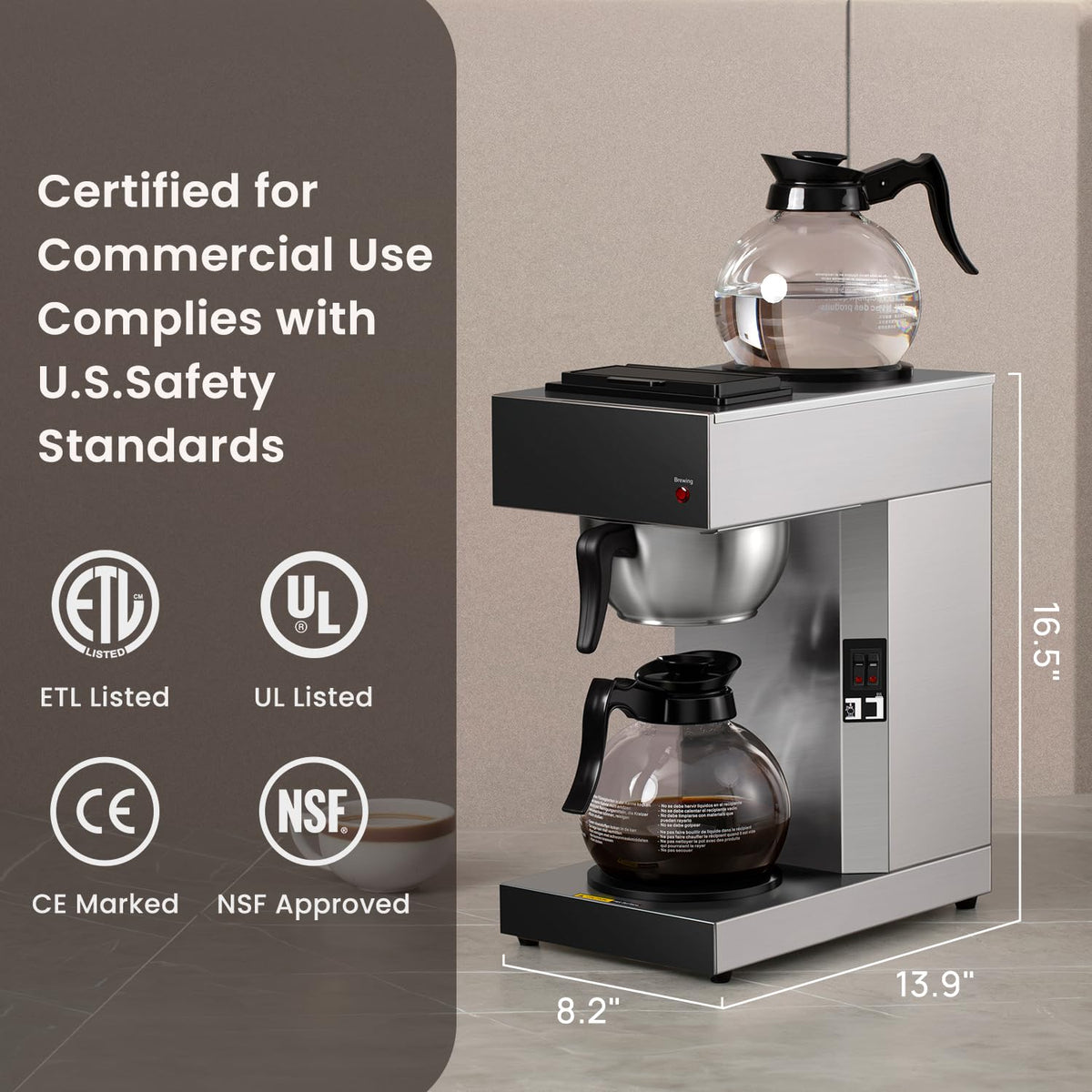 SYBO SF-CB-2GA stainless steel body designed for busy environments.