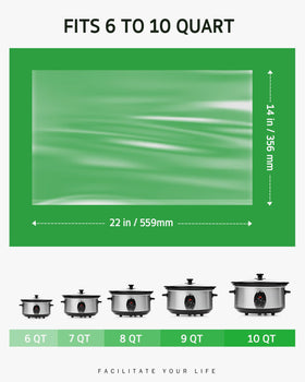 Syntus 14x22-inch liner ready for 6-10 quart cookers.