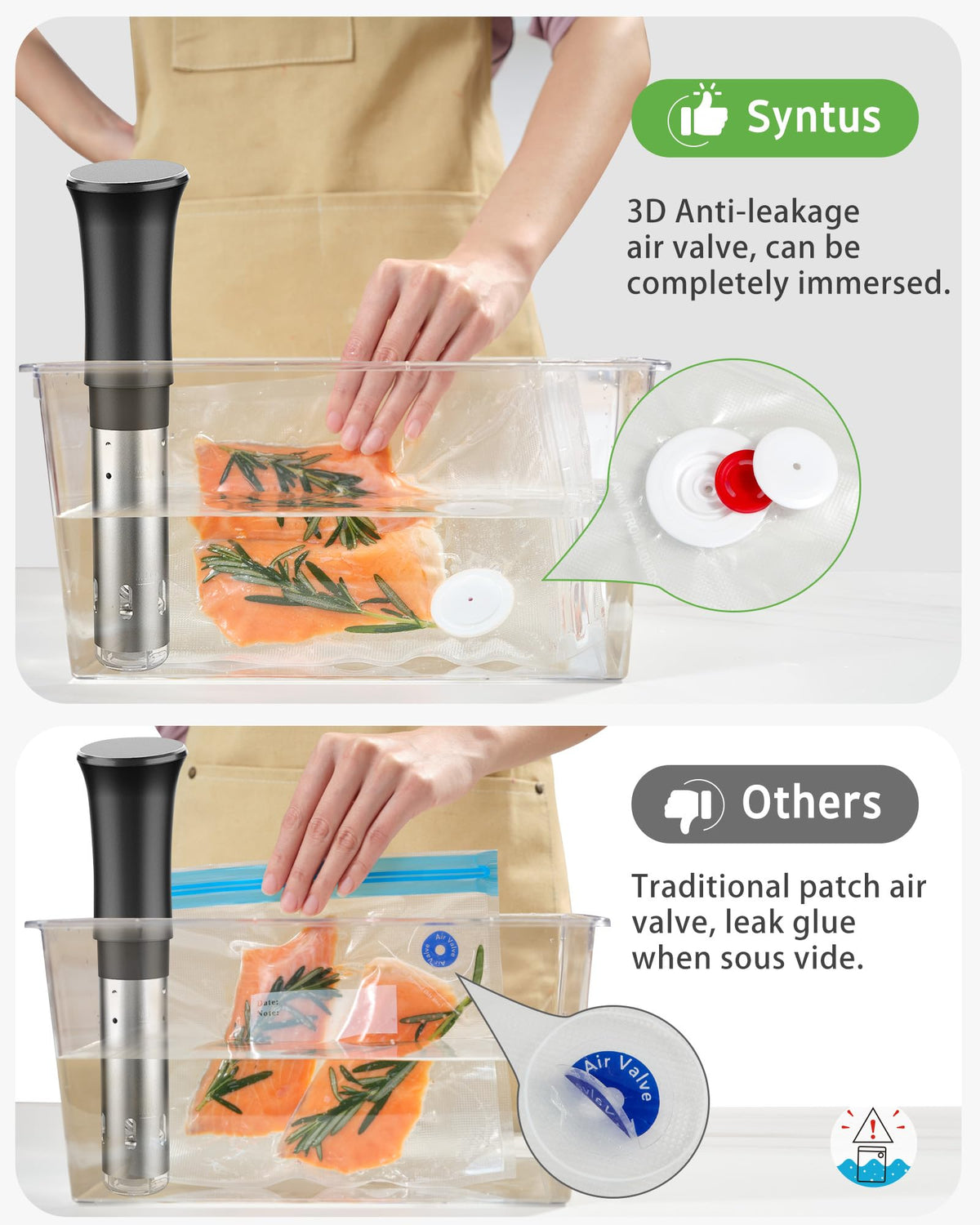 Syntus 12x13 vacuum bags resistant to punctures in freezer or fridge
