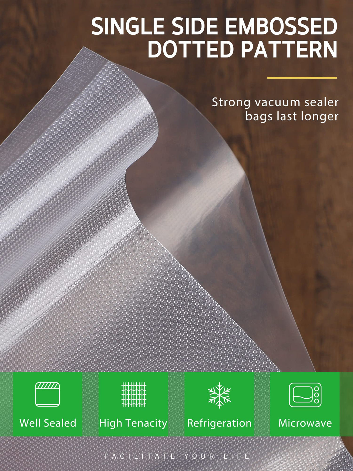 Syntus BPA-free 11x20 inch vacuum bag roll for bulk meals and versatility.