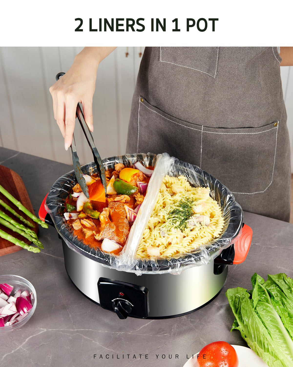 Syntus dual-dish capability lets you simmer two meals.