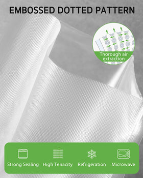 Syntus vacuum bags safe for freezer and microwave, enabling versatile meal prep