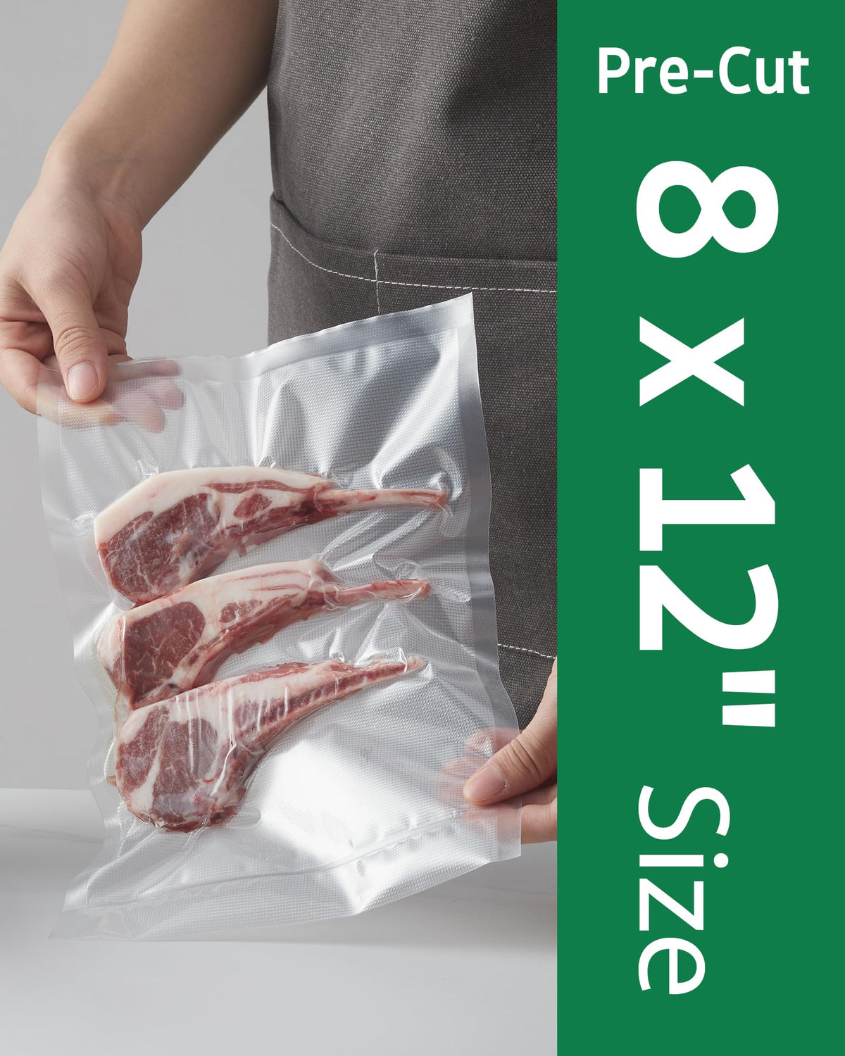 Syntus pre-cut vacuum bags 8x12 ready for quick packing