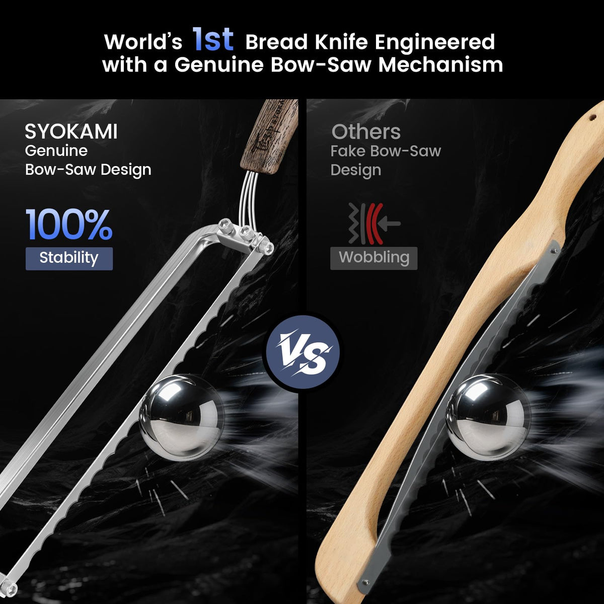 SYOKAMI 420J2 blade close-up shows razor sharpness for clean cuts