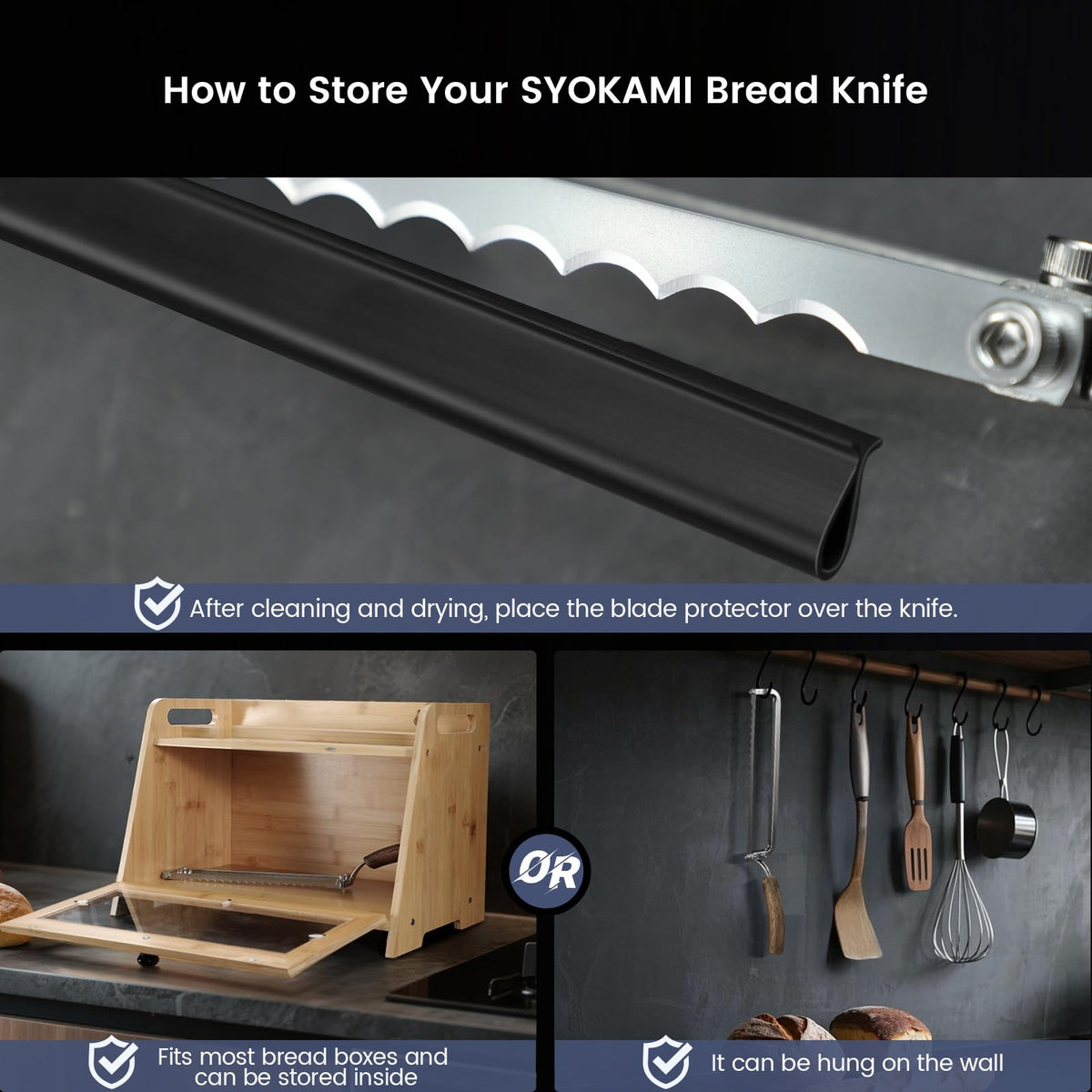 SYOKAMI wall mount storage keeps the knife within reach and organized