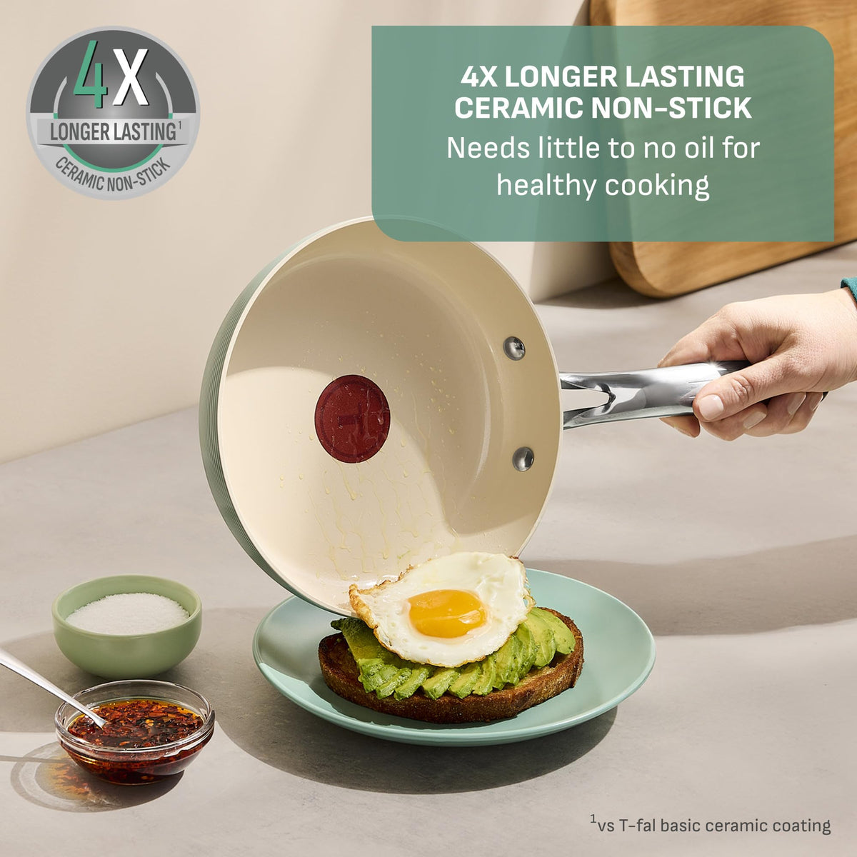 Eco-friendly recycled aluminum body of T-Fal Inspire promotes even heating