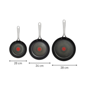 Dishwasher-safe stainless steel pans ready for easy cleanup.