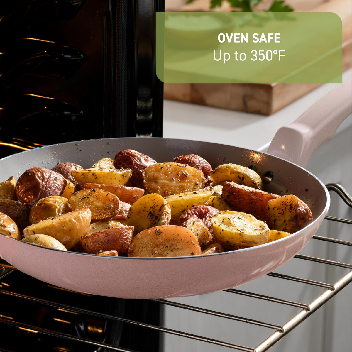 T-Fal Refresh ceramic nonstick coating enables easy food release with little oil.