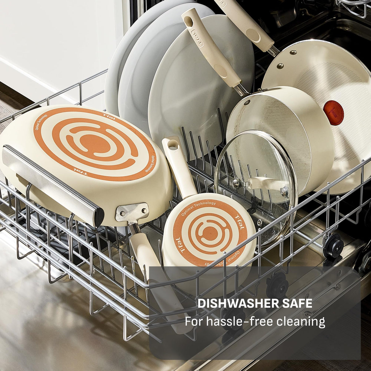 T-Fal Signature nylon tools included for mess-free prep and serving.