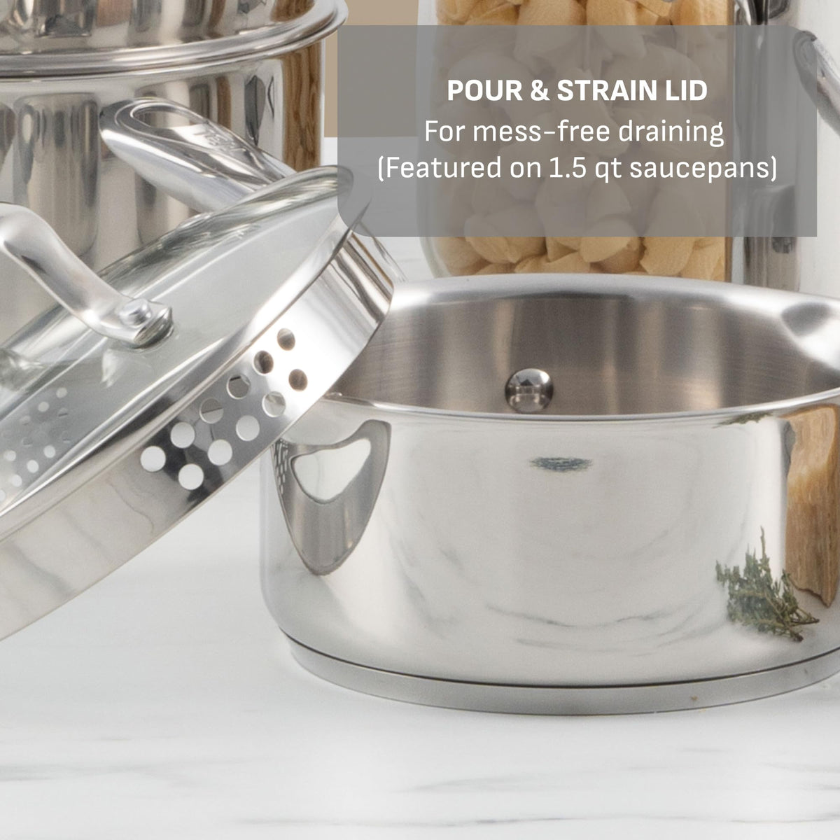 T-Fal 3-quart covered saucepan with secure lid and pour spout