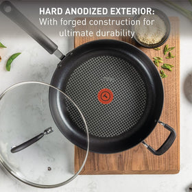 T-Fal Ultimate pan lid view keeps an eye on steam and moisture.