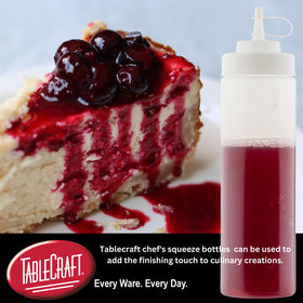 TableCraft 32 oz condiment bottle stores ample sauces for quick refills.