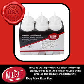 TableCraft C11663C cone-tip nozzle shows precise pouring for sauces.