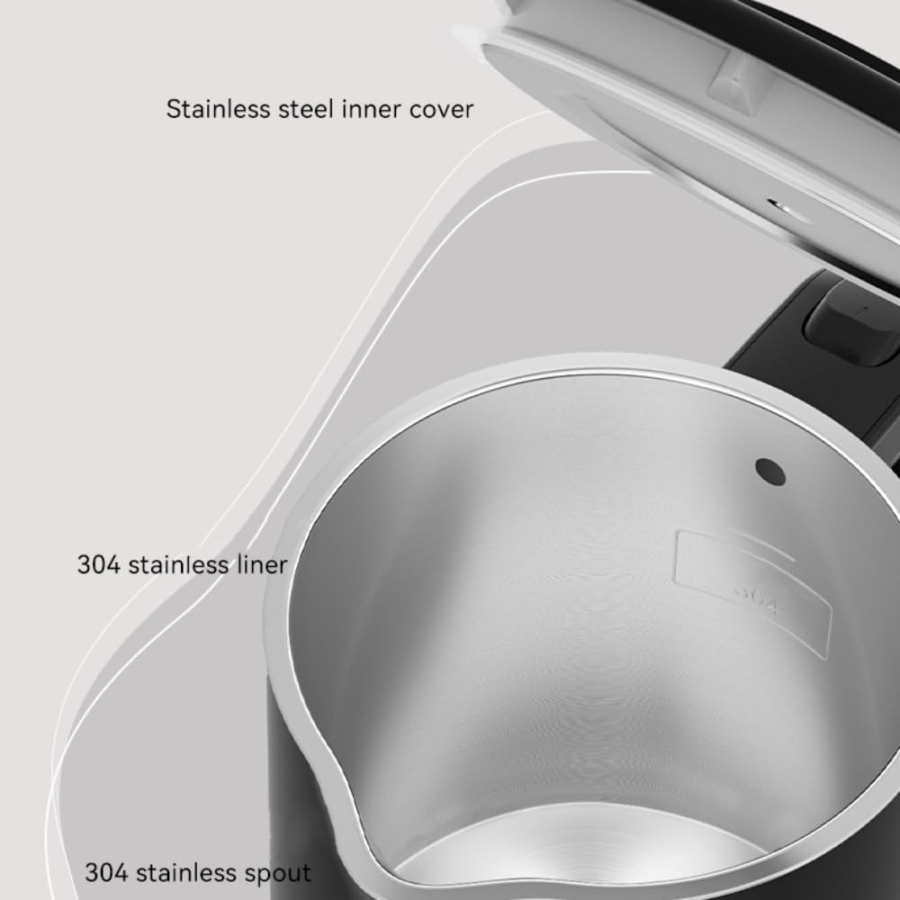 Tadcmey kettle with wide opening for easy filling and cleaning.