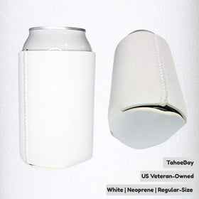 TahoeBay neoprene can cooler blanks in black for vinyl printing.