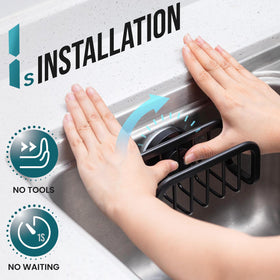 TAILI rustproof aluminum sink caddy keeps sponges dry and corrosion-free