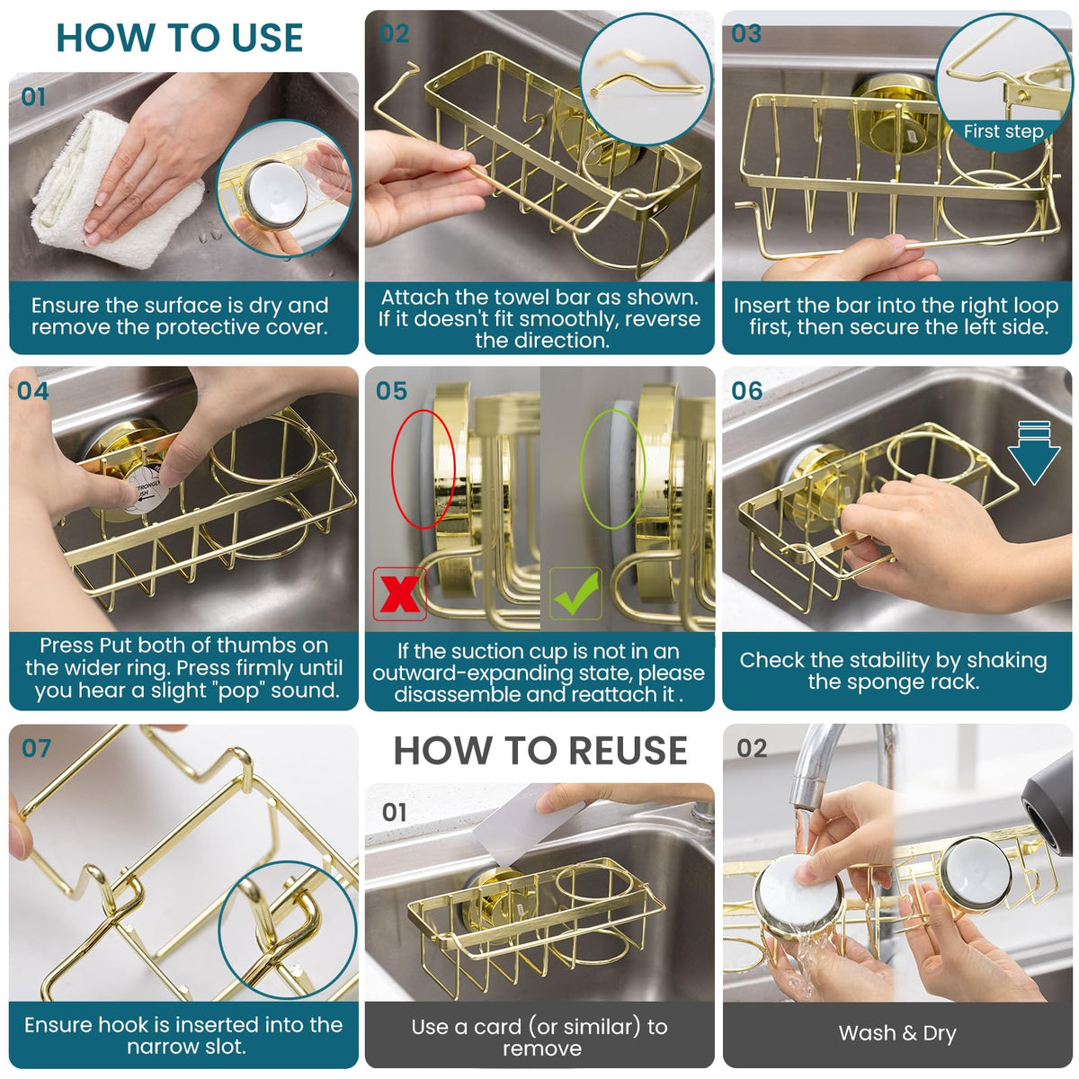 TAILI sponge brush scrubber storage keeps countertops tidy.