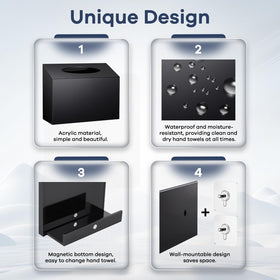 Clear waterproof acrylic surface resists splashes and cleans easily.