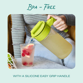 Takeya Airtight Pitcher holds 1 quart for iced tea or water.