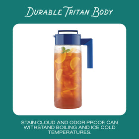 Takeya Airtight Pitcher Eastman Tritan resists stains and odors.