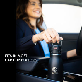 Takeya Traveler mug leak-proof lid prevents spills in bags