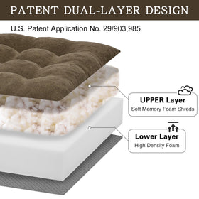 TANYOO dual-layer foam cushion contouring to the body for long-sitting comfort.