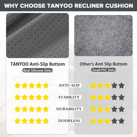 TANYOO cushion with non-slip bottom preventing shifting during use.