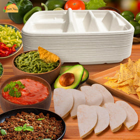 Tasty Taco divider close-up shows built-in sections for organized servings.
