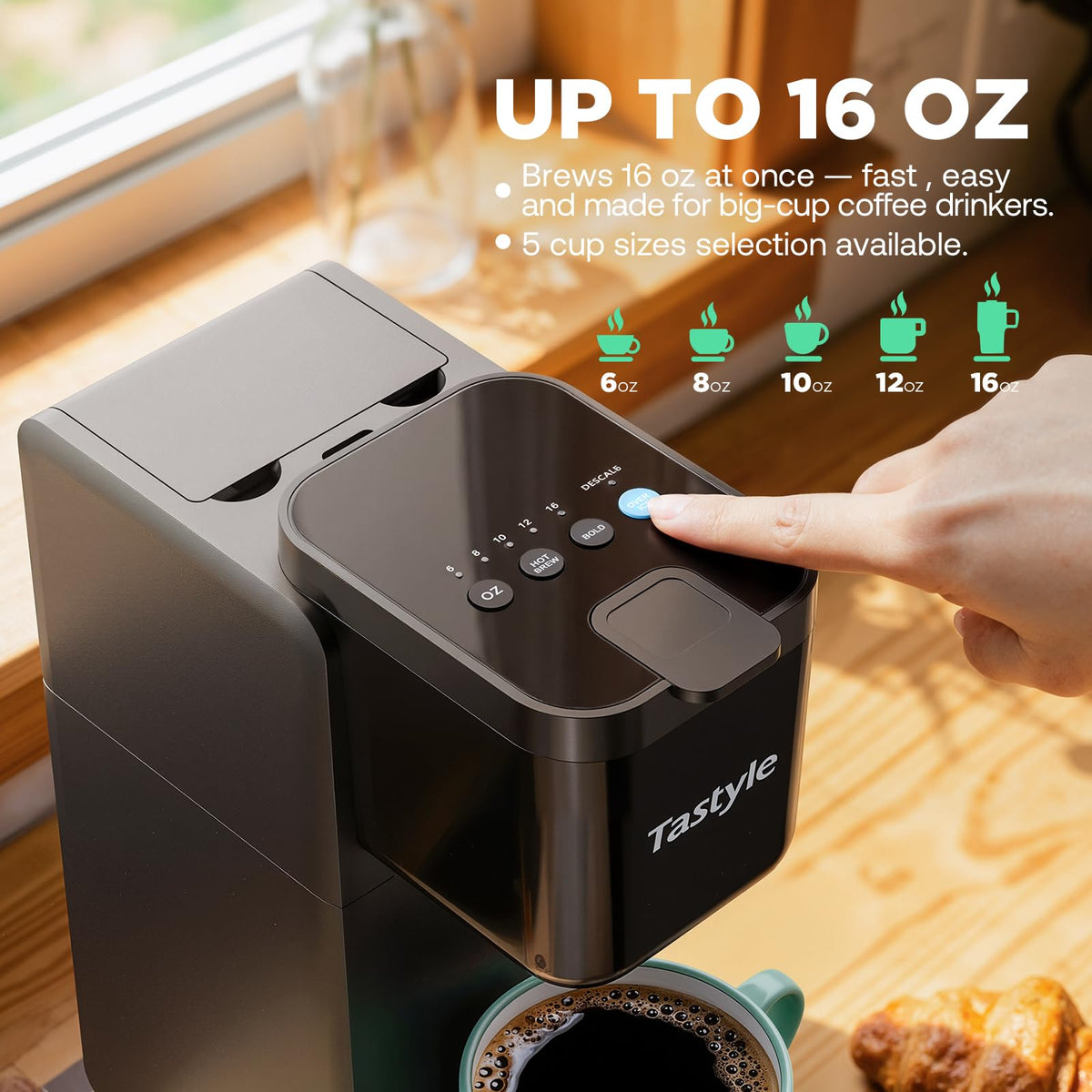 Tastyle coffee maker performing brew over ice for balanced iced coffee