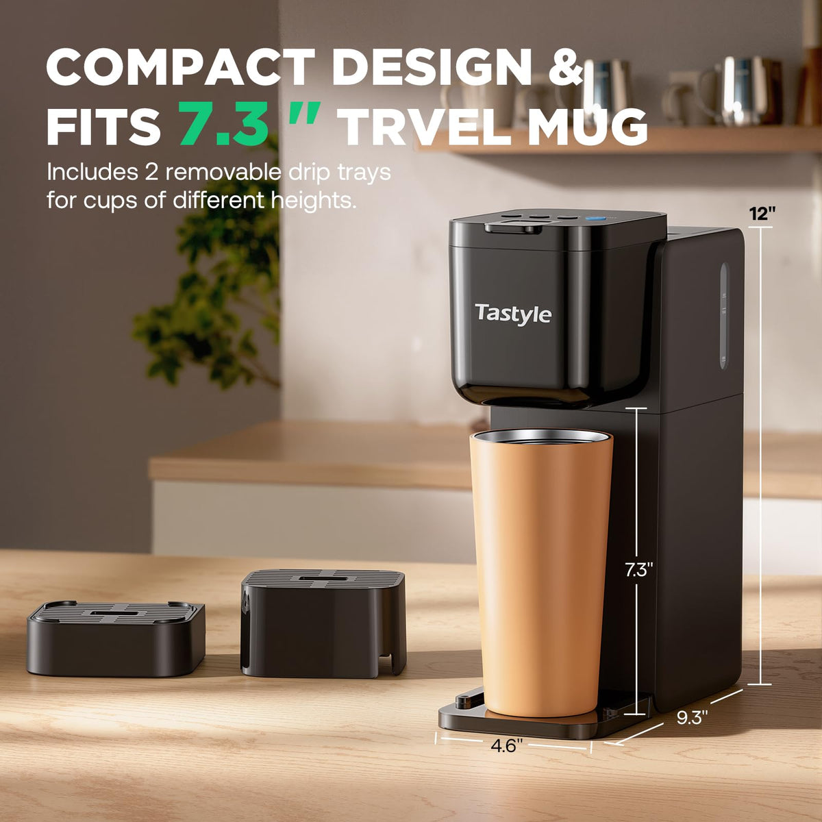 Tastyle dishwasher-safe parts plus descaling reminder for easy maintenance.