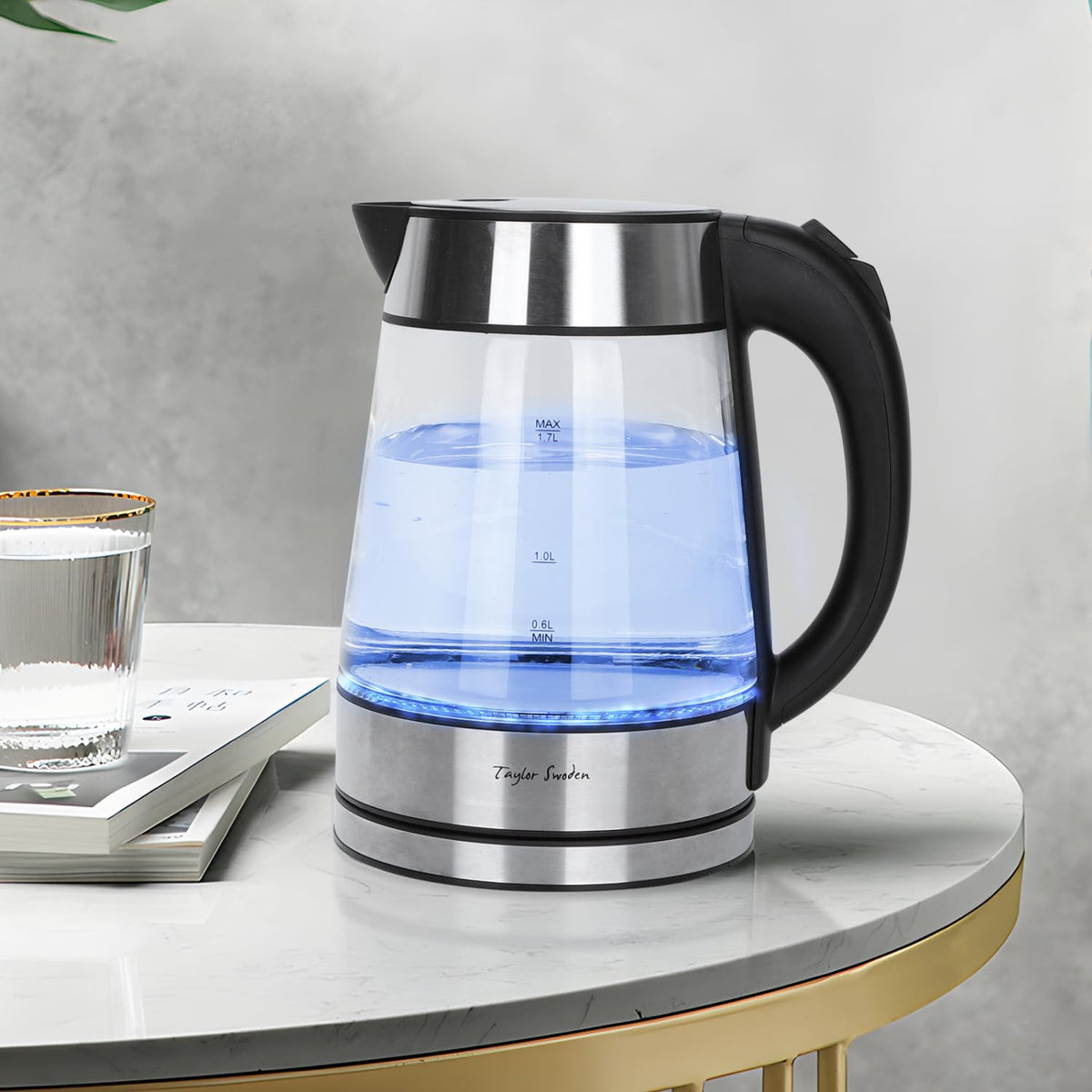Taylor Swoden glass kettle removable filter for easy cleaning