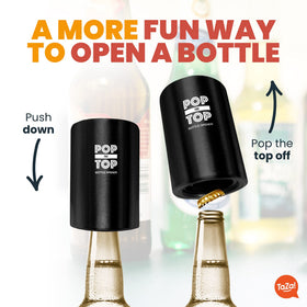 TaZa bottle-cap remover with stainless steel mechanism delivering smooth cap pops.