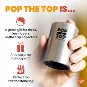 Gift-ready TaZa Pop-the-Top opens parties with a stylish, practical gadget.