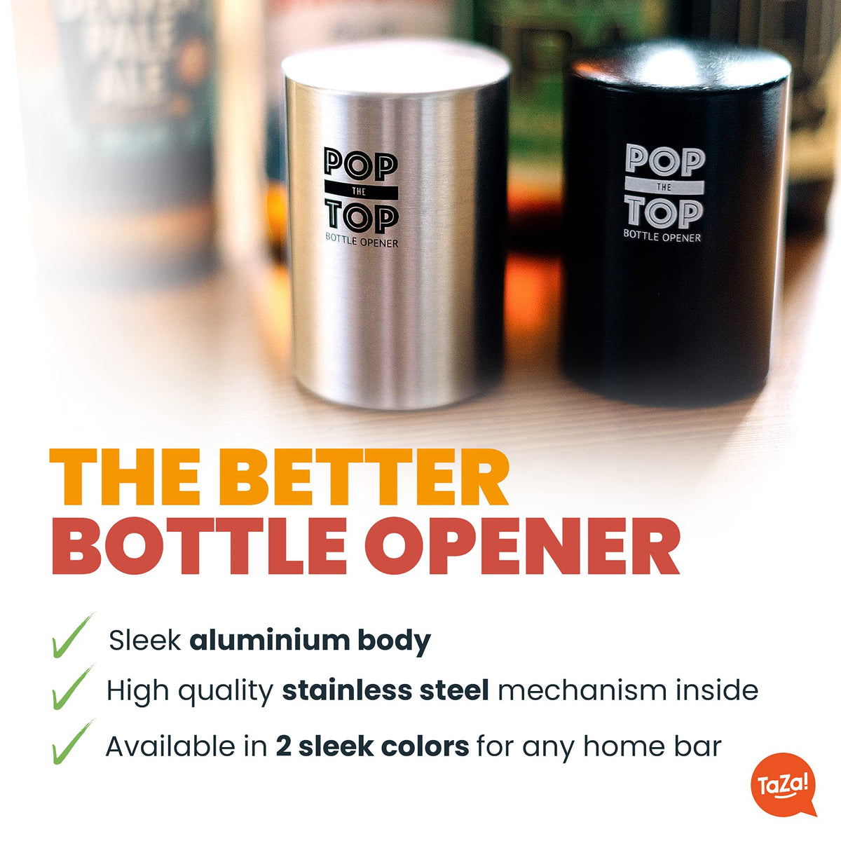 TaZa sleek aluminum body close-up highlighting durable construction.