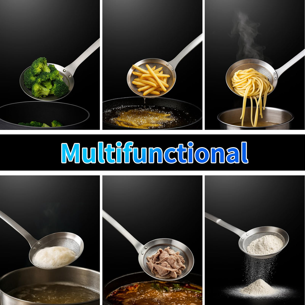 TBWHL pasta and sauce strainer ideal for draining and finishing dishes.