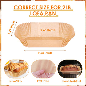 tchrules bread pan parchment liner nonstick design reduces sticking during baking.