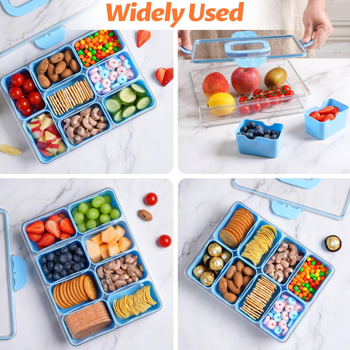 TCHZA Snackle Box portable design fits in any bag for snacks.