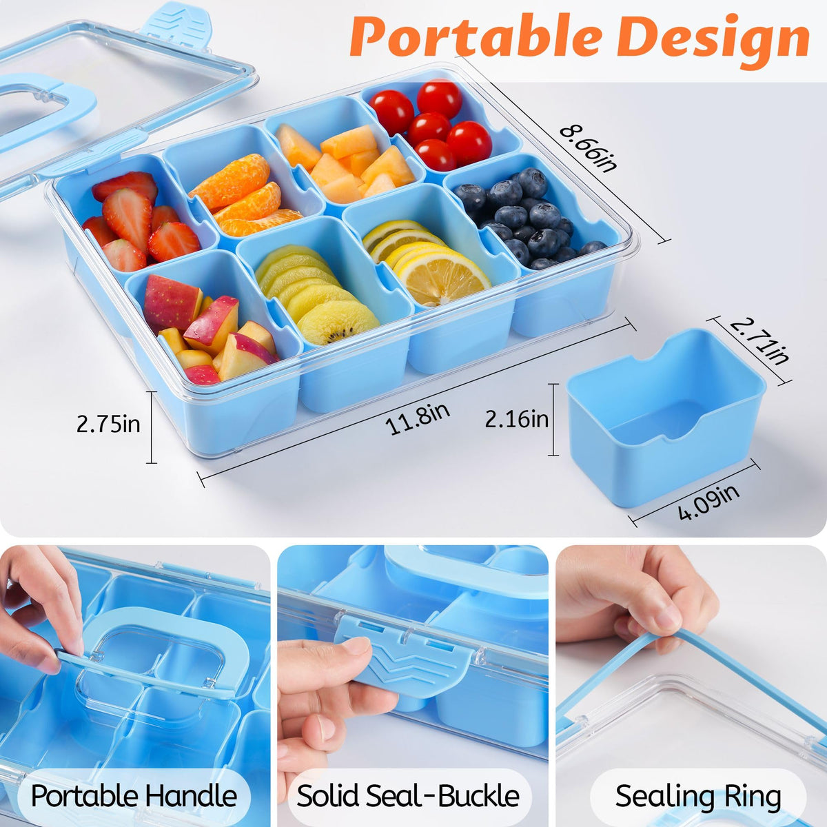 TCHZA Snackle Box transparent lid lets you see contents at a glance.