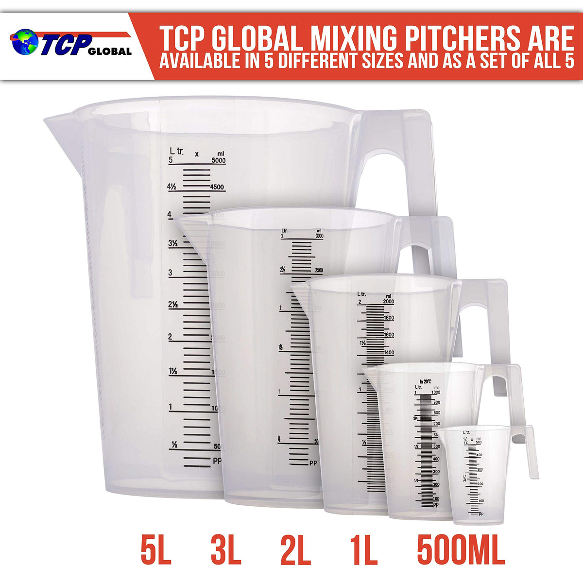 TCP Global 3L pitcher versatile for painting, resin, and crafts.