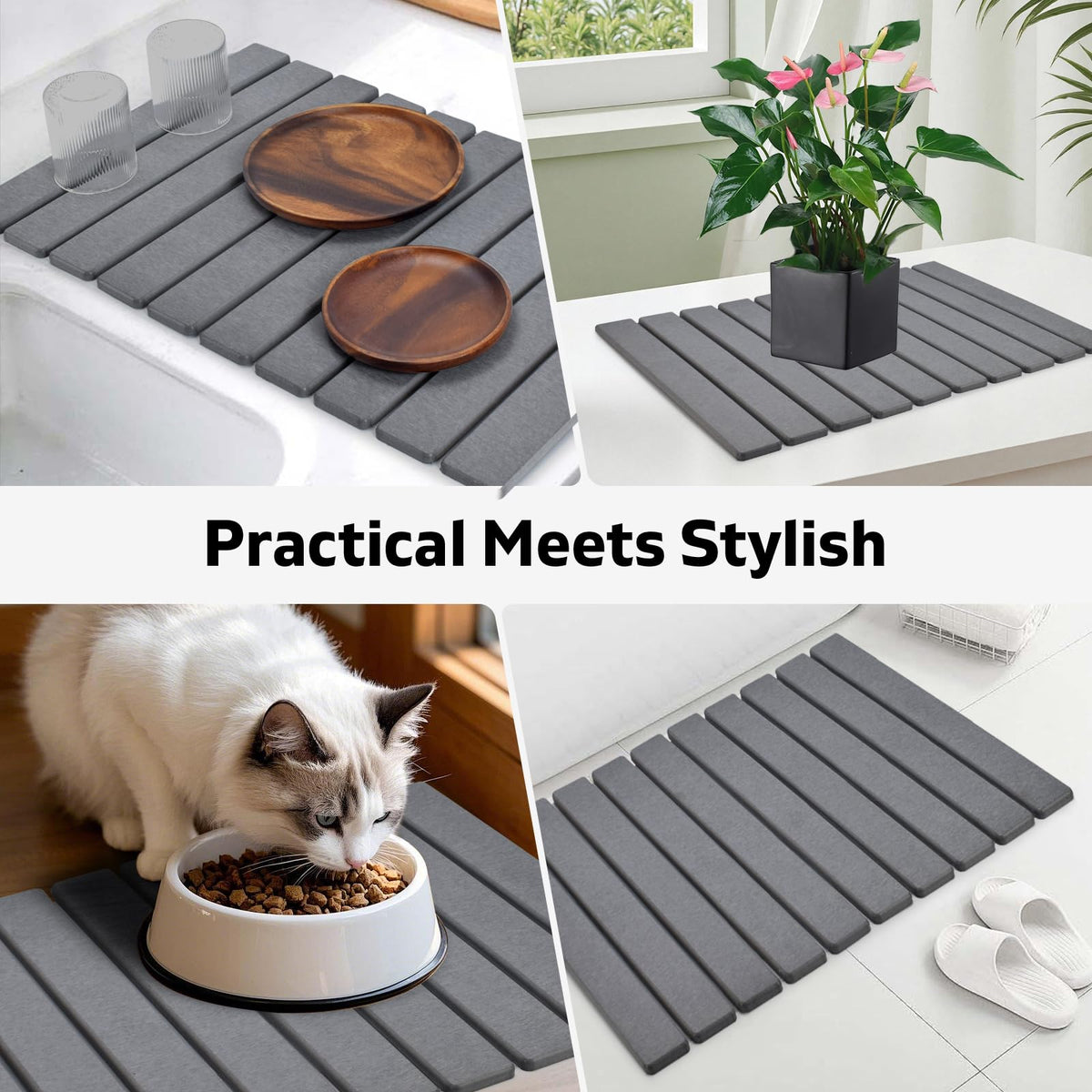 tdcokhe counter-protecting mat keeping surfaces dry while air-drying utensils.