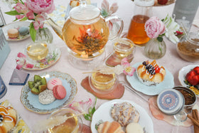 Teabloom loose tea infuser showcasing blooming tea visuals.
