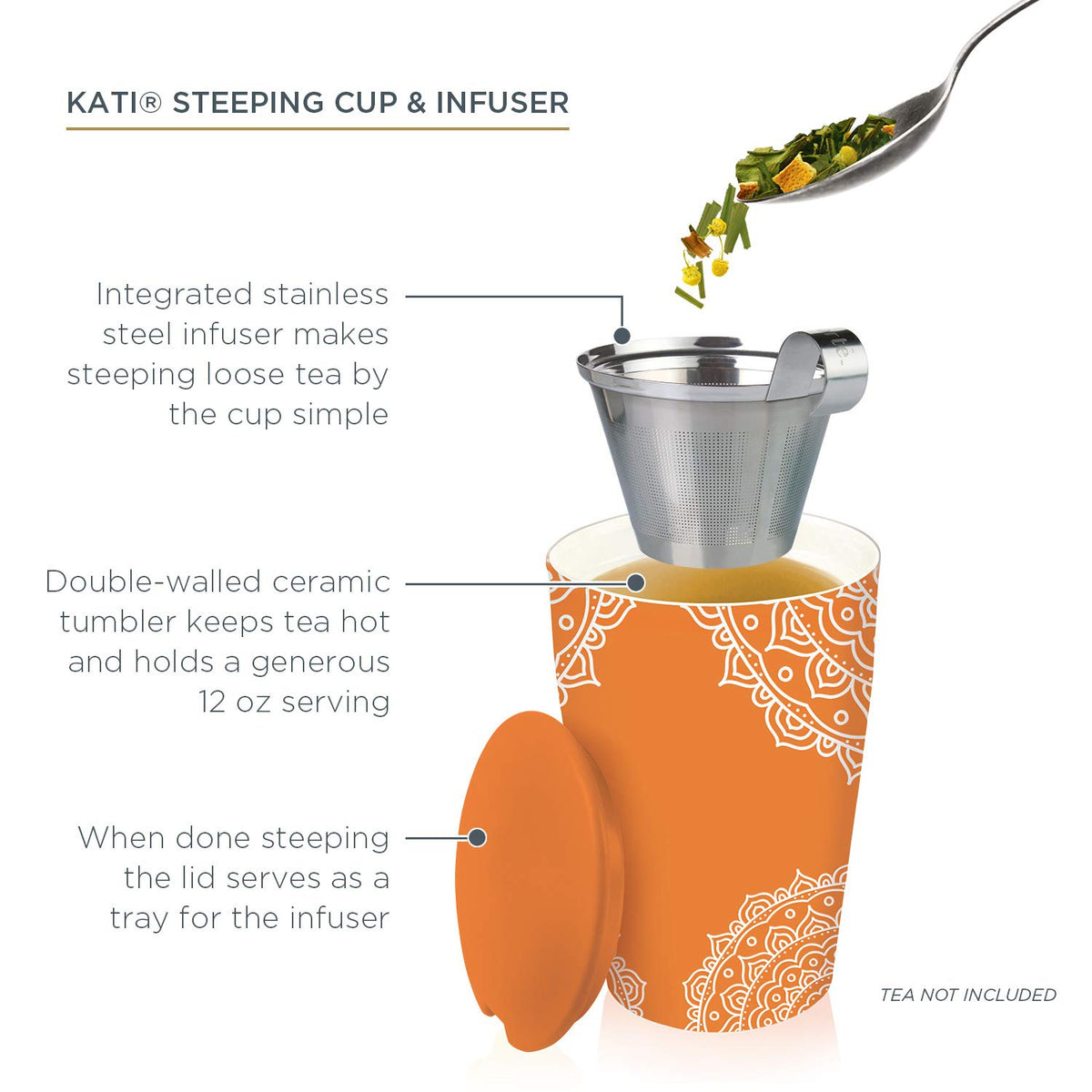 Tea Forte Kati Cup lid used as a drip tray to stay tidy