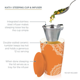 Tea Forte Kati Cup lid used as a drip tray to stay tidy