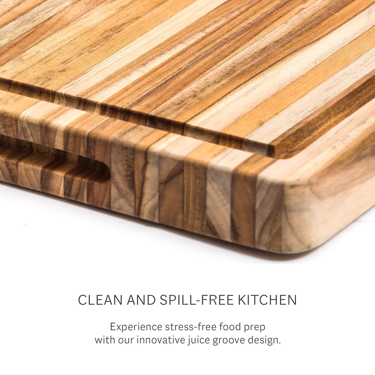 Teakhaus knife-friendly surface protects blades during prep