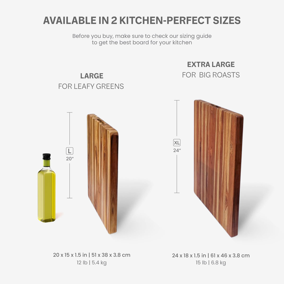 Teakhaus large cutting board is reversible for extra prep space